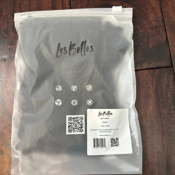 ✨ Les Belles Dot Noir Tights - Size M - Chic Italian Polka Dot Hosiery ✨ - Picture 2 of 3
